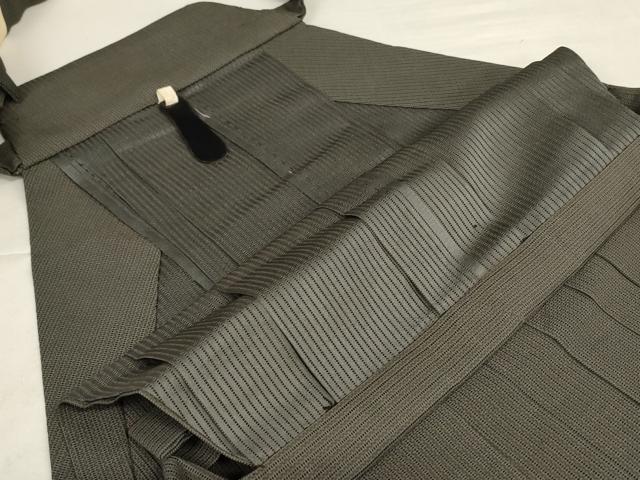 平和屋着物＊夏物　男性　行灯袴　縦絽　縞　正絹　逸品　AABI9918jd