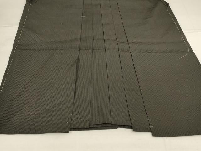 平和屋着物＊夏物　男性　行灯袴　縦絽　縞　正絹　逸品　AABI9918jd