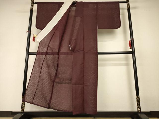 平和屋着物＊夏物　小紋　紗　渦文　AABI9922jd
