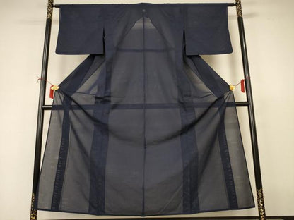 平和屋着物＊夏物　色無地　笹芝紋紗　褐返色　正絹　逸品　AABI9923jd