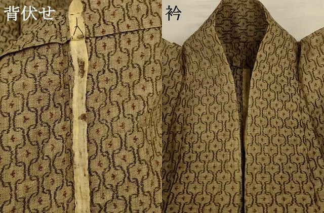 平和屋着物＊夏物　小千谷ちぢみ　幾何学文様　麻　逸品　AABI9928jd