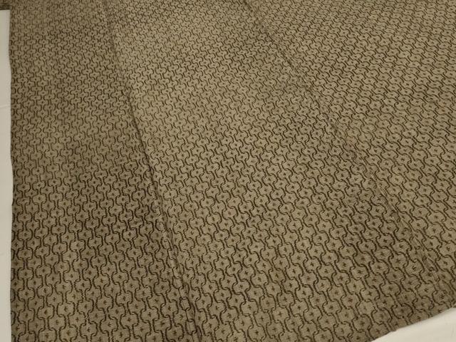 平和屋着物＊夏物　小千谷ちぢみ　幾何学文様　麻　逸品　AABI9928jd