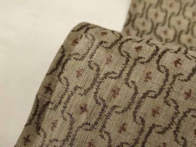 平和屋着物＊夏物　小千谷ちぢみ　幾何学文様　麻　逸品　AABI9928jd