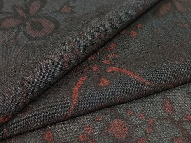 平和屋着物＊夏物　お召　紗　唐草文　正絹　逸品　AABI9935jd