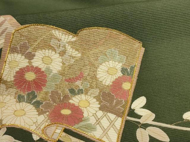 平和屋着物＊夏物　訪問着　絽　駒刺繍　冊子枝花文　正絹　逸品　AABI9936jd