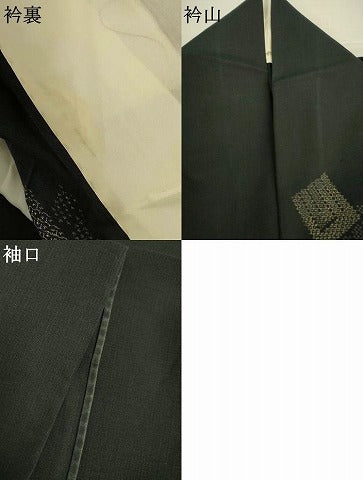 平和屋着物＊夏物　結城紬　夏結城　80亀甲　飛び亀甲柄　源氏香　証紙付き　正絹　逸品　AABI9937jd