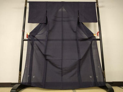 平和屋着物＊夏物　色留訪問着　絽縮緬　千鳥　正絹　逸品　AABI9941jd