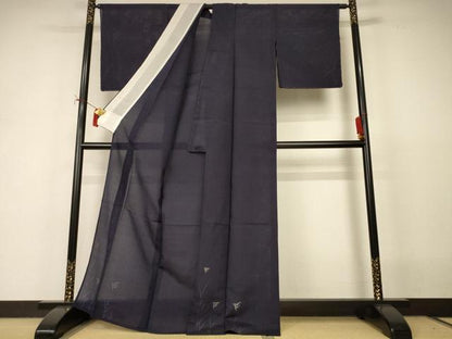 平和屋着物＊夏物　色留訪問着　絽縮緬　千鳥　正絹　逸品　AABI9941jd