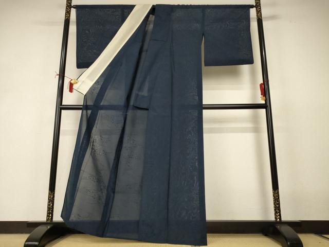 平和屋着物＊夏物　色無地　絽　萩紋紗　褐返色　正絹　逸品　AABI9949jd