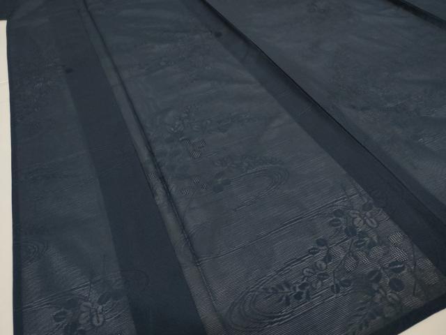 平和屋着物＊夏物　色無地　絽　萩紋紗　褐返色　正絹　逸品　AABI9949jd