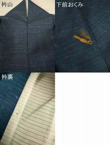 平和屋着物＊夏物　小紋　紗　霞文　正絹　逸品　AABI9952jd