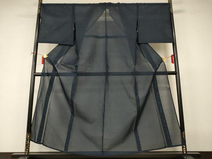 平和屋着物＊夏物　小紋　紗　霞文　正絹　逸品　AABI9952jd