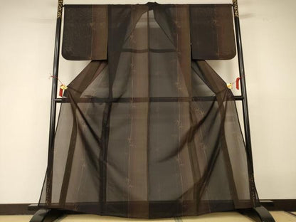 平和屋着物＊夏物　本場大島紬　夏大島　笹間道　正絹　逸品　AABI9955jd