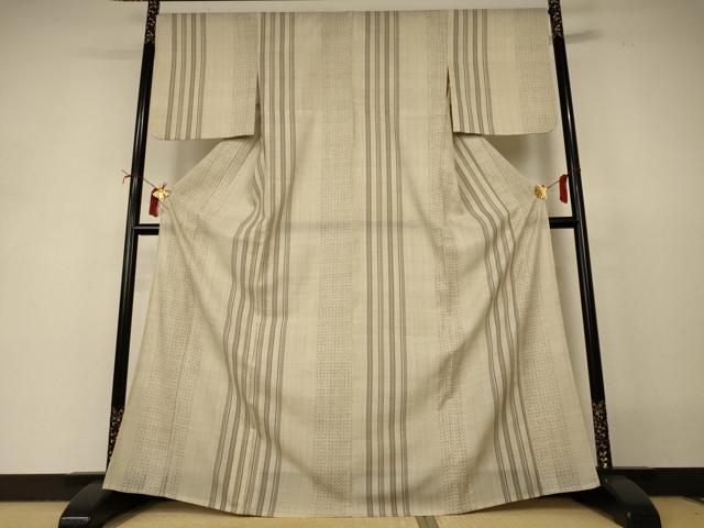 平和屋着物＊夏物　撫松庵　小紋・浴衣兼用　セオアルファ　絣間道　洗える着物　AABI9959jd