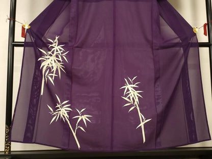 平和屋着物＊夏物　訪問着　絽　手描き　笹竹文　正絹　逸品　AABI9961jd