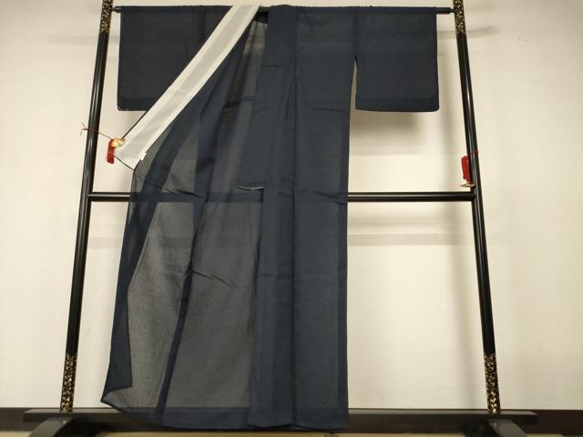 平和屋着物＊夏物　色無地　舞葉紋紗　褐返色　洗える着物　AABI9968jd