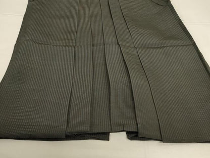平和屋着物＊夏物　男性　行灯袴　縦絽　縞　正絹　逸品　AABI9970jd