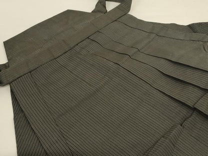 平和屋着物＊夏物　男性　馬乗り袴　縦絽　縞　正絹　逸品　AABI9971jd