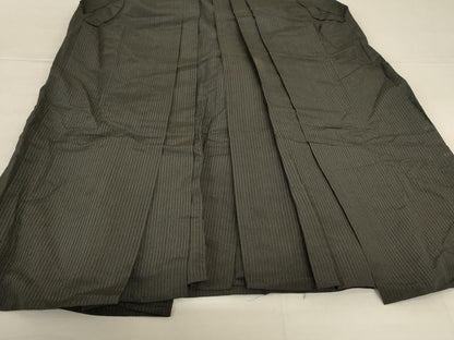 平和屋着物＊夏物　男性　馬乗り袴　縦絽　縞　正絹　逸品　AABI9971jd