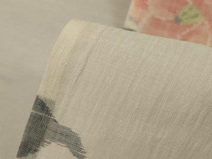 平和屋着物＊夏物　小千谷ちぢみ　草花文　麻　逸品　AABI9973jd