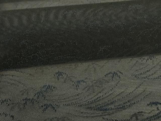 平和屋着物＊夏物　小紋　紗　流水笹文　正絹　逸品　未使用　AABI9976jd