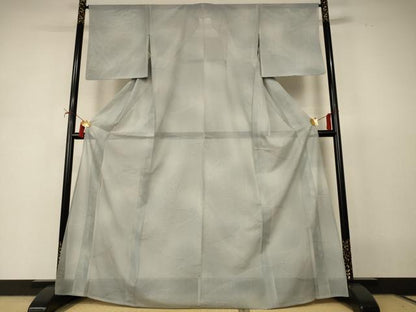 平和屋着物＊夏物　小紋　縦絽　芝文　正絹　逸品　AABI9980jd