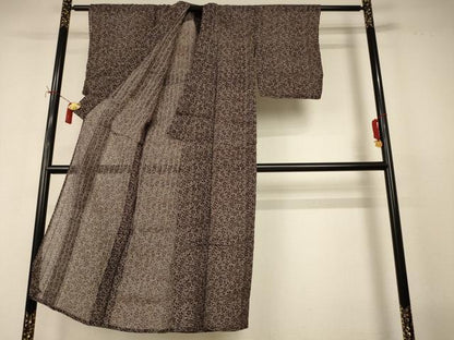 平和屋着物＊夏物　小紋　紗　花唐草文　正絹　逸品　AABI9982jd