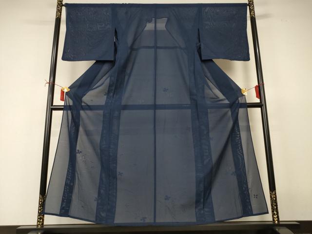 平和屋着物＊夏物　色無地　絽　舞花紋紗　褐返色　正絹　逸品　AABI9986jd