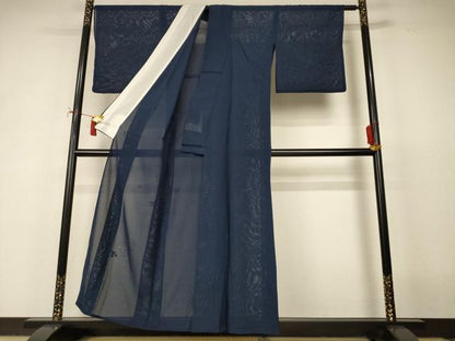 平和屋着物＊夏物　色無地　絽　舞花紋紗　褐返色　正絹　逸品　AABI9986jd