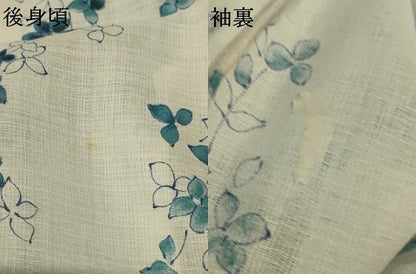 平和屋着物＊夏物　小紋　紗　枝花文　洗える着物　AABI9990jd