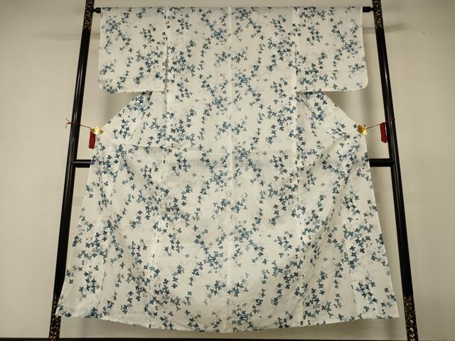 平和屋着物＊夏物　小紋　紗　枝花文　洗える着物　AABI9990jd
