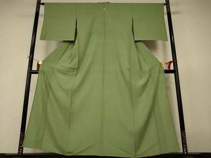 平和屋着物＊夏物　色無地　絽　柳茶色　正絹　逸品　AABI9998jd