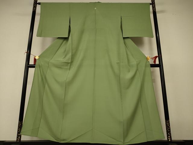 平和屋着物＊夏物　色無地　絽　柳茶色　正絹　逸品　AABI9998jd