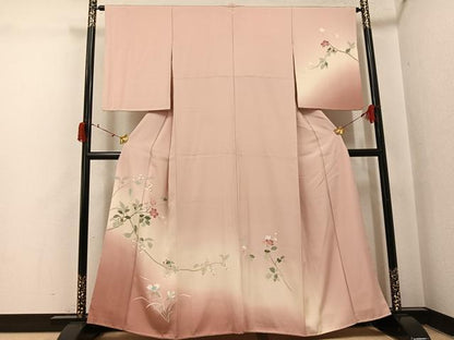 平和屋着物●訪問着 友禅 枝花文 暈し染め 正絹 逸品 AABJ0001ph