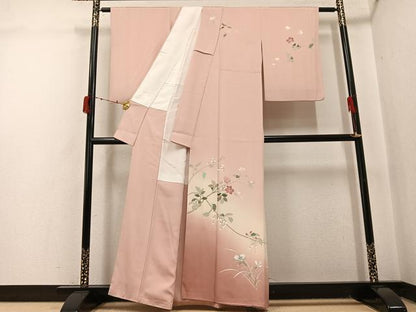 平和屋着物●訪問着 友禅 枝花文 暈し染め 正絹 逸品 AABJ0001ph