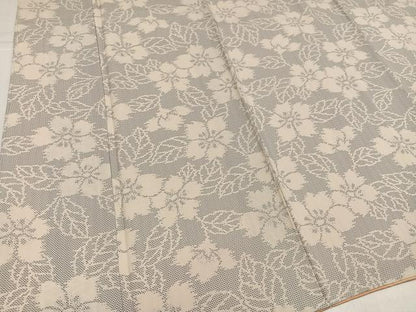 平和屋着物●お召 120亀甲 草花文 正絹 逸品 未使用 AABJ0005ph