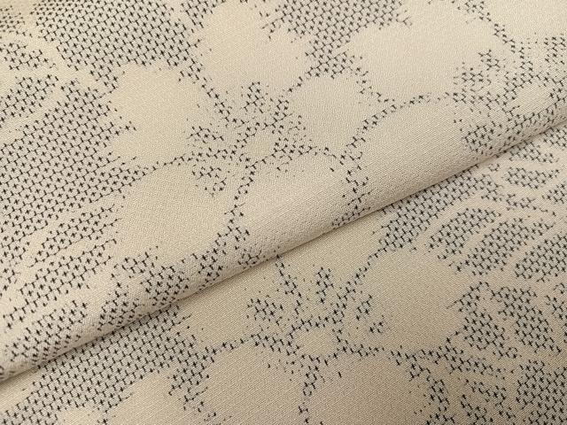平和屋着物●お召 120亀甲 草花文 正絹 逸品 未使用 AABJ0005ph