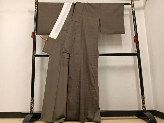 平和屋着物●訪問着 紬地 刺繍 霞文 胴抜き仕立て 正絹 逸品 AABJ0007ph