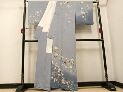平和屋着物●訪問着 友禅 枝花文 暈し染め 正絹 逸品 AABJ0008ph