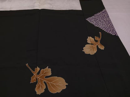平和屋着物●豪華黒留袖 刺繍 舞花文 正絹 逸品 AABJ0018ph