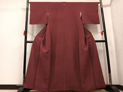 平和屋着物●上質な色無地 栗皮茶色 正絹 逸品 AABJ0020ph
