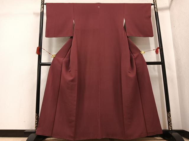 平和屋着物●上質な色無地 栗皮茶色 正絹 逸品 AABJ0020ph