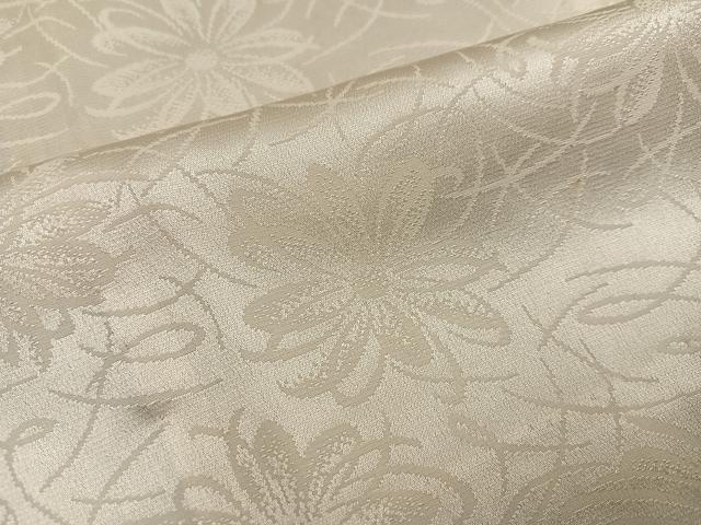 平和屋着物●長襦袢 無双仕立て 花地紋 練色 正絹 逸品 未使用 AABJ0022ph