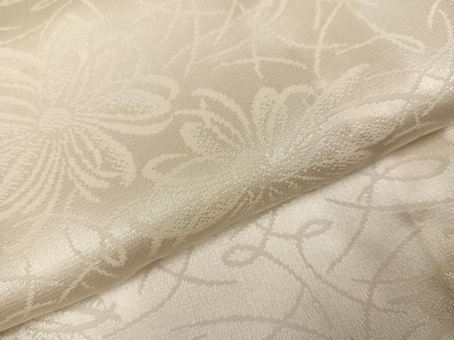 平和屋着物●長襦袢 無双仕立て 花地紋 練色 正絹 逸品 未使用 AABJ0022ph