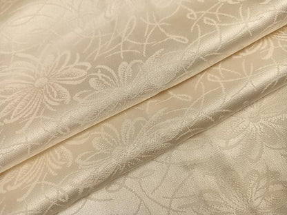 平和屋着物●長襦袢 無双仕立て 花地紋 練色 正絹 逸品 未使用 AABJ0022ph