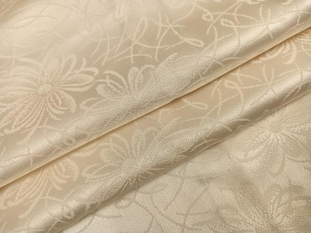 平和屋着物●長襦袢 無双仕立て 花地紋 練色 正絹 逸品 未使用 AABJ0022ph