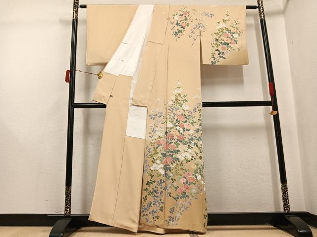 平和屋着物●訪問着 友禅 作家物 粋峰 枝花文 暈し染め さが美扱い 正絹 逸品 AABJ0023ph