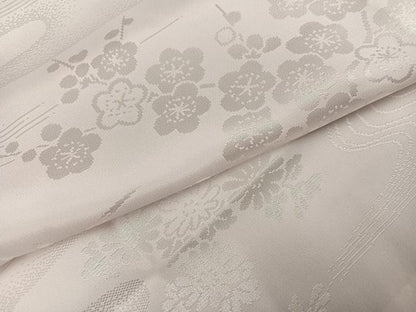 平和屋着物●振袖用長襦袢 無双仕立て 草花地紋 桜色 半衿刺繍 洗える着物 未使用 AABJ0026ph