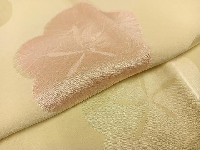 平和屋着物●長襦袢　袷　絞り　地紋起こし　梅地紋　正絹　逸品　未使用　AABJ0034ph