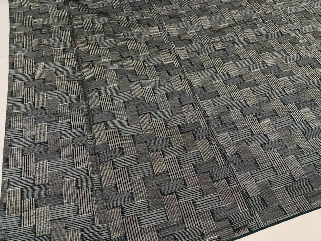 平和屋着物●上質な紬　幾何学文様　正絹　逸品　AABJ0036ph